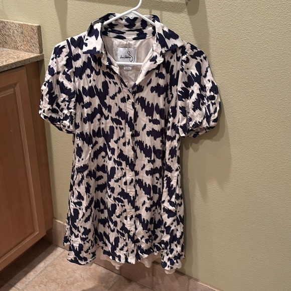 Sam Edelman Ikat Tie Waist Shirtdress. It is missing the tie - Picture 2 of 13